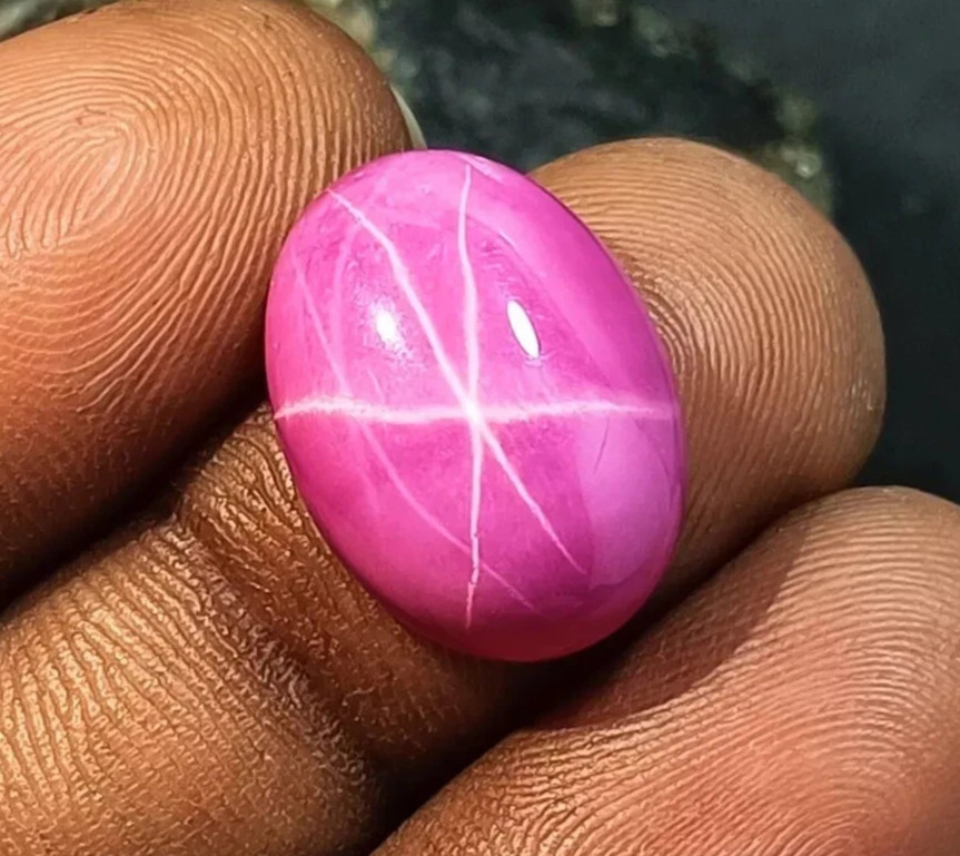 6 Rays Star Sapphire 9.55 Ct+ Natural Baby Pink Cabochon Oval LT Loose Gemstone