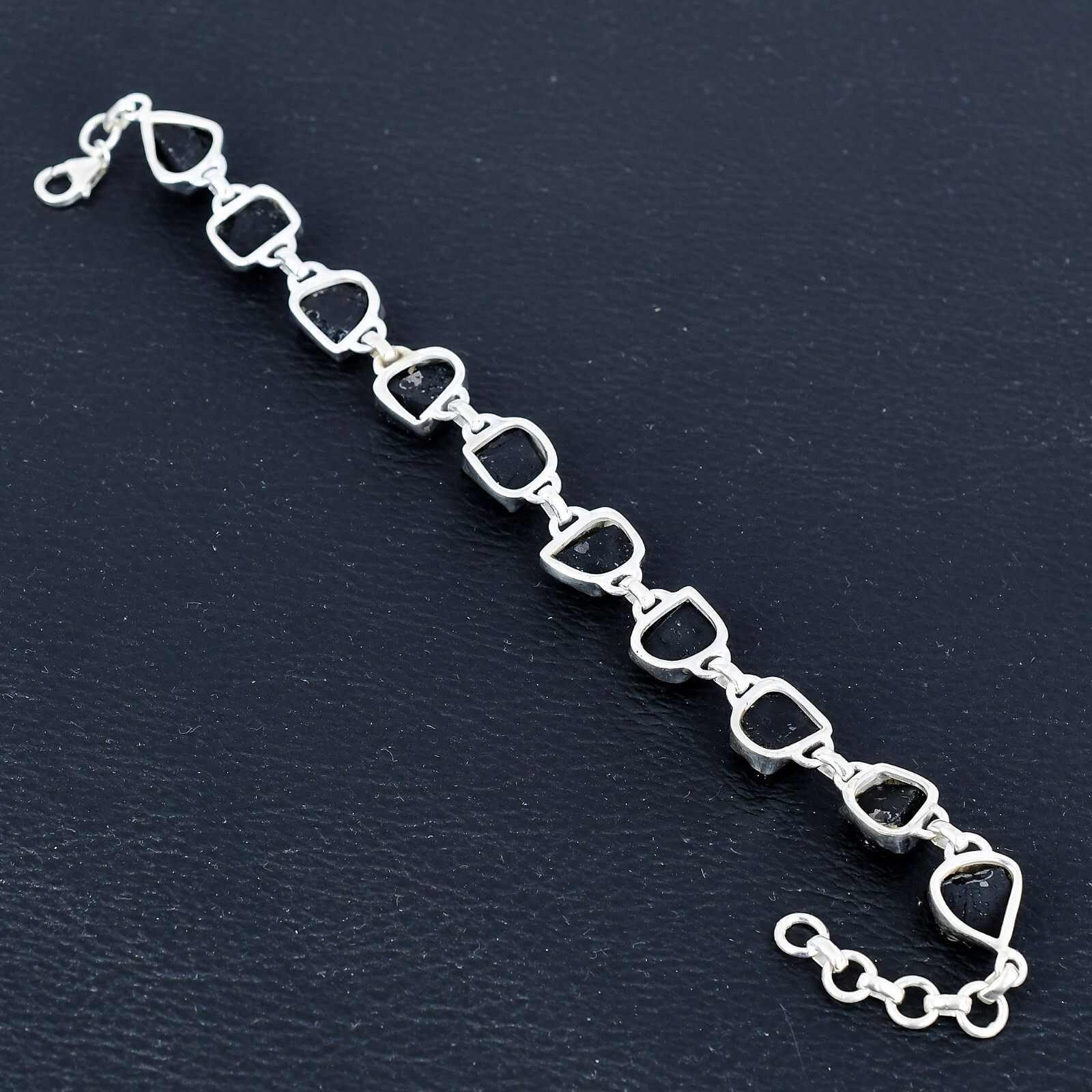 Black Tourmaline Gemstone 925 Sterling Silver Hadnmade Bracelet Jewelry Gift For