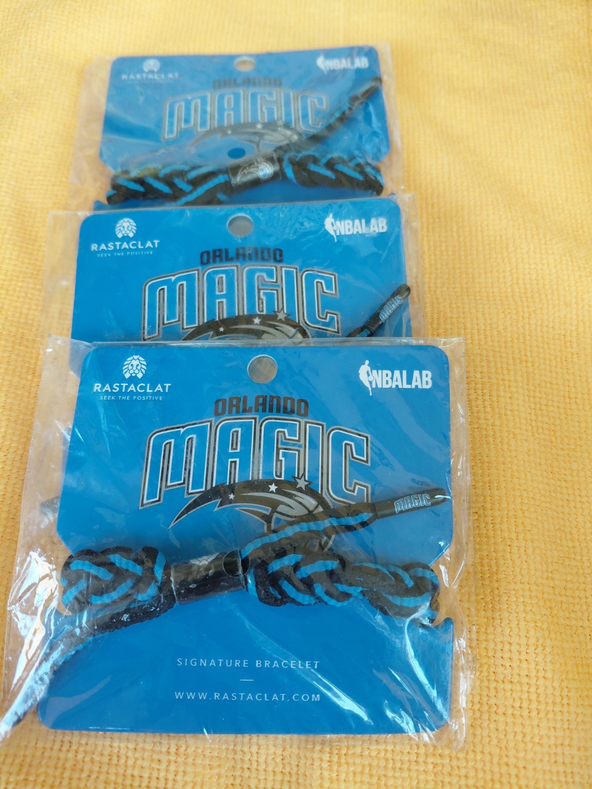 Rastaclat Basketball Orlando Magic Braided Bracelet – Black & Blue Lot Of 3