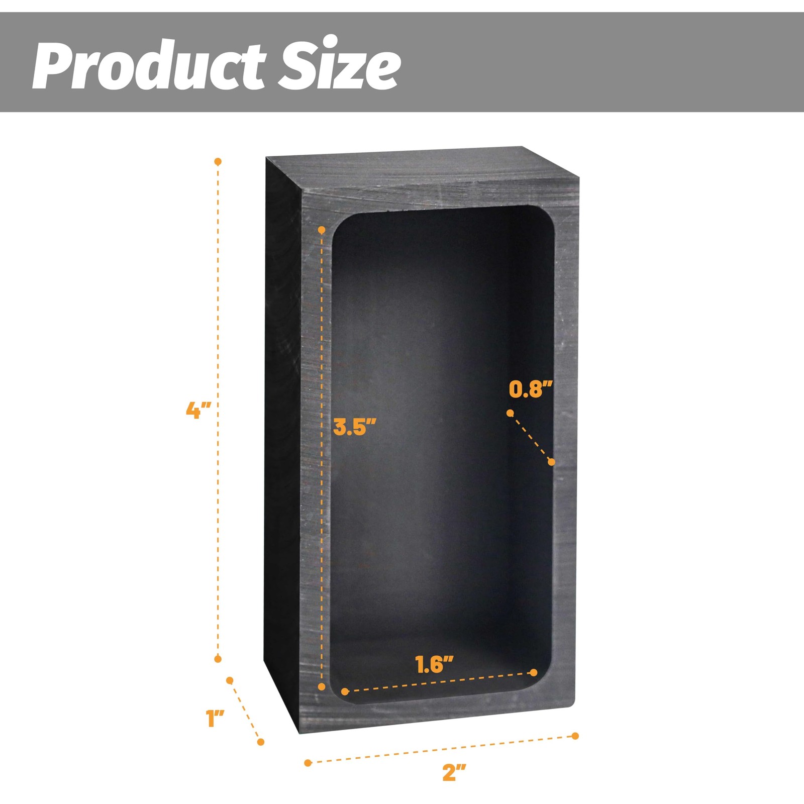 2 PCS 1KG Graphite Ingot Mold Casting Melting Refining 4.01×2.01×1.01 Inch