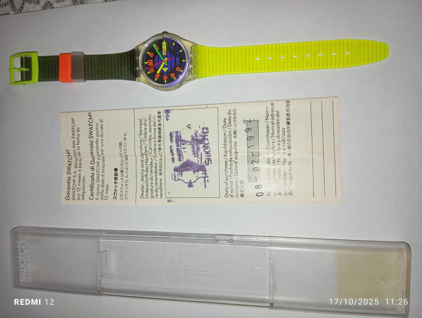 1992 SWATCH GENT HIGH PRESSURE GK701 NEW PERFECT WORKING VINTAGE
