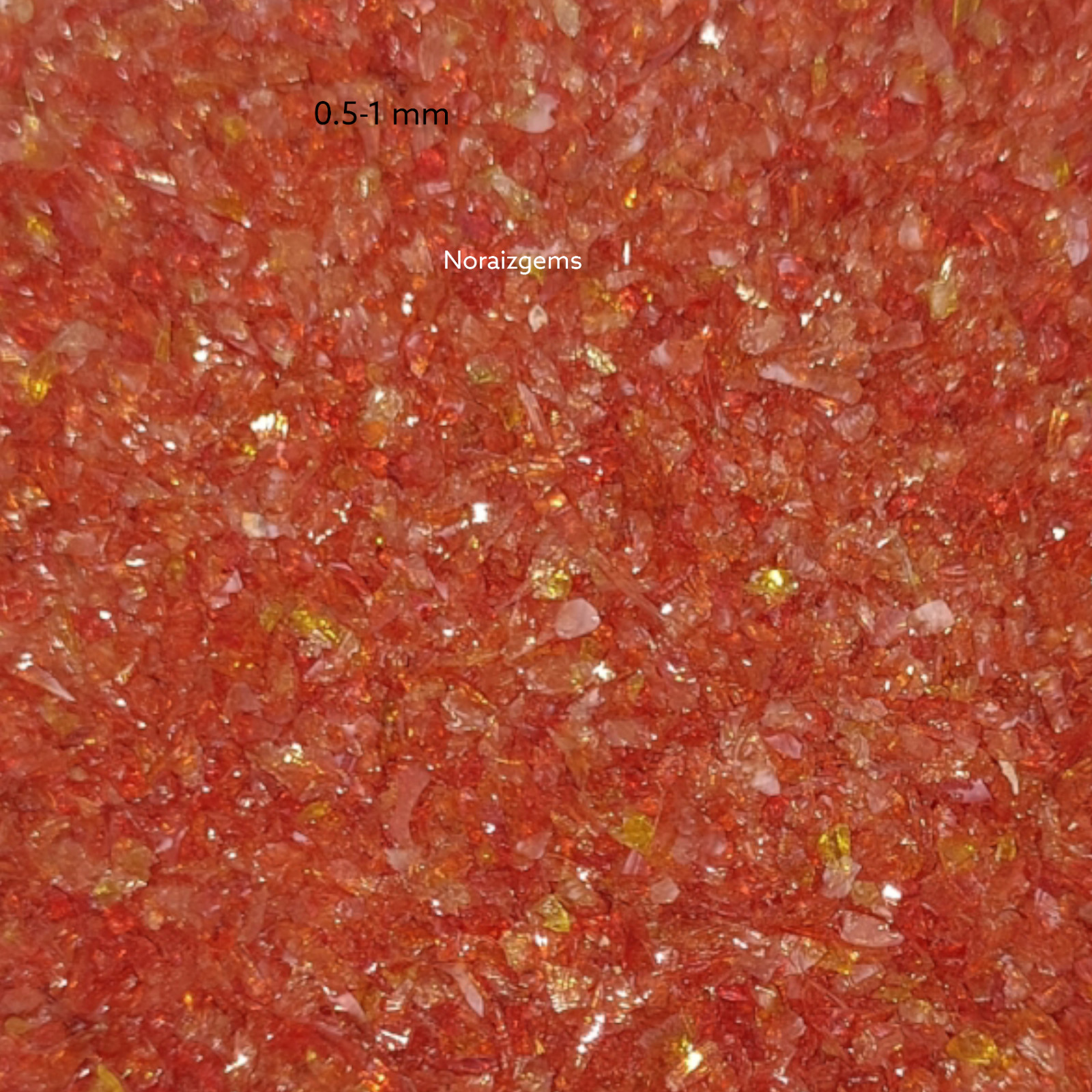 Crushed Orange Hydro Quartz Gemstone Coarse For Woodworking, Ring Inlay, Resin