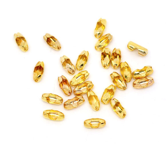 Sexy Sparkles 1500 Pcs Gold Plated Connector Clasp Fit 1mm-1.5mm Ball Chain 5×2.