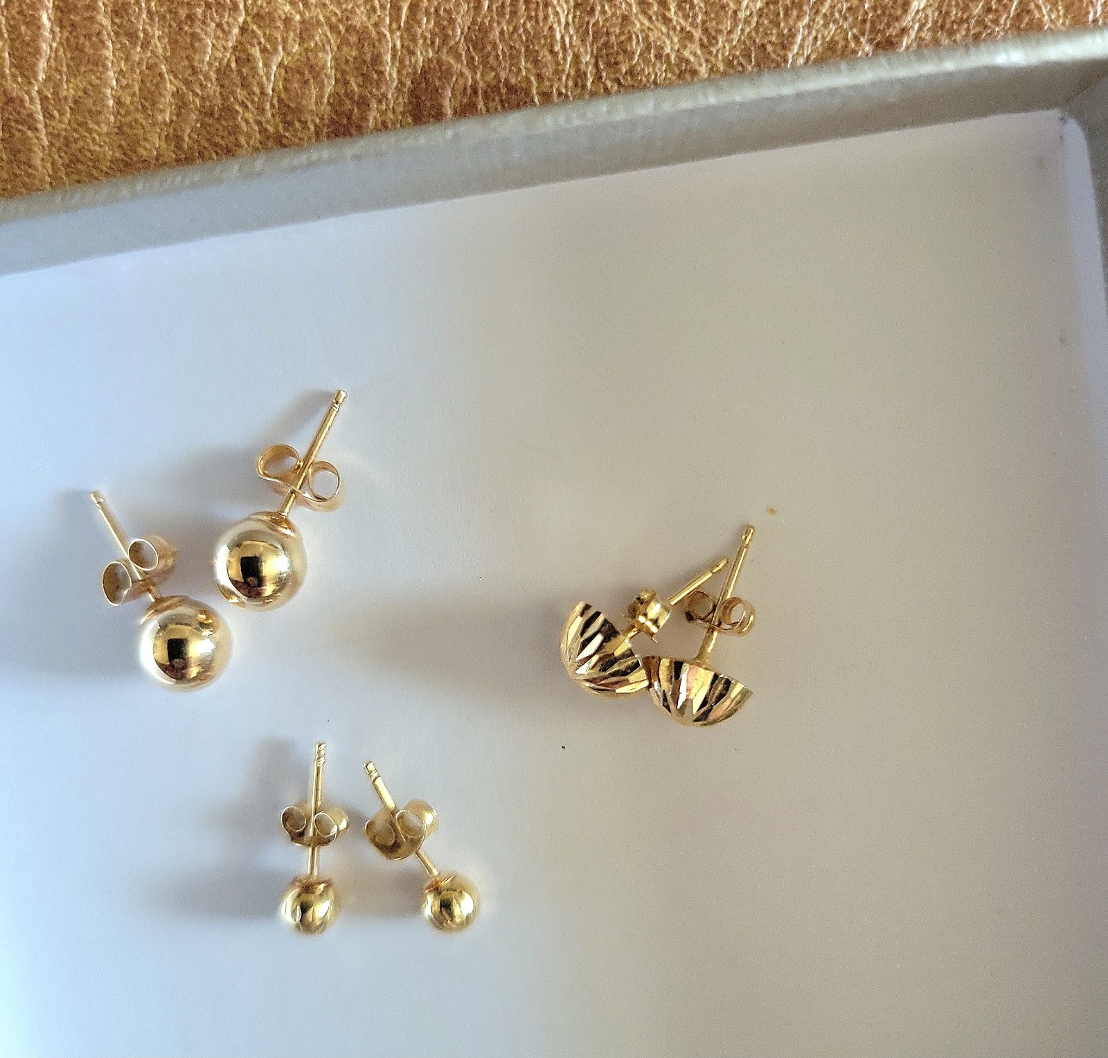 14K Yellow Gold Ball / Stud Earrings | 3 Pair | 1.14 Grams