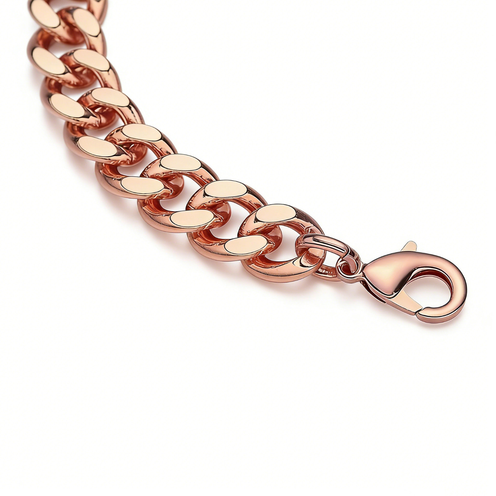 9 in Pure Solid Copper Bracelet Arthritis Cuban Chain Curb Link Rider Bracelet