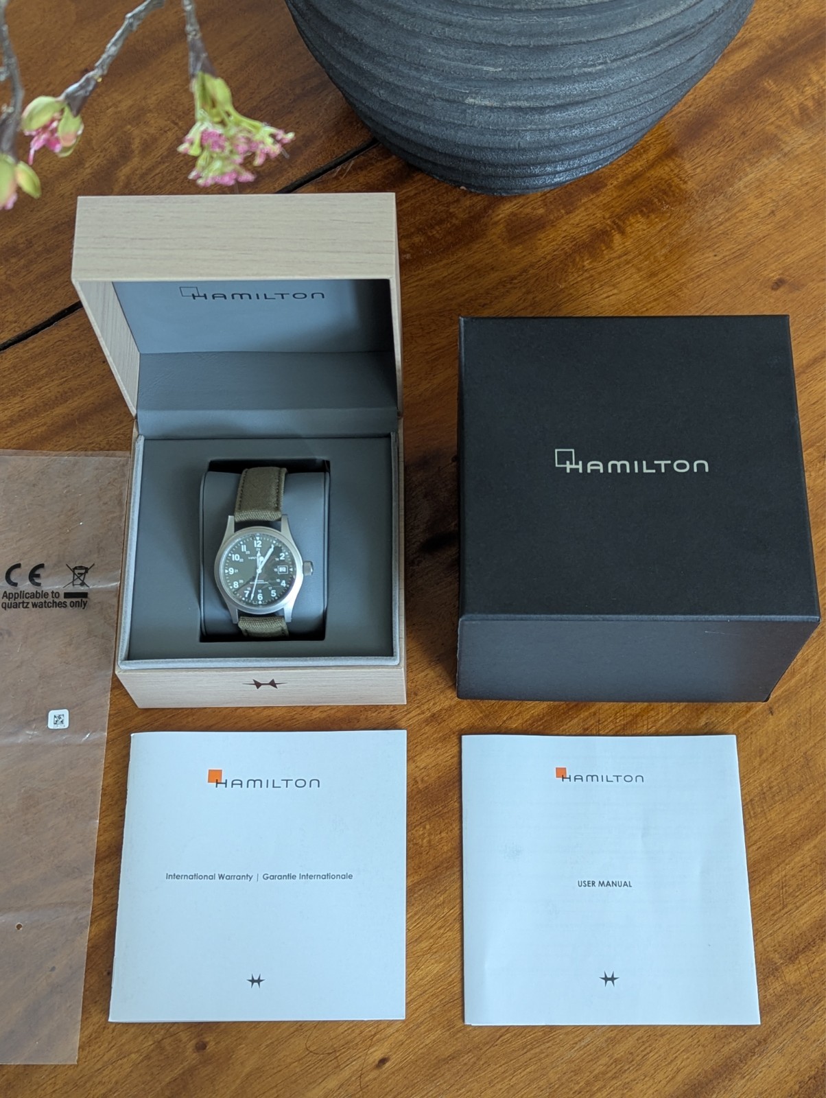 Hamilton Khaki Field Mechanical H69419363 Green ETA-2804 Date 38mm Complete Box