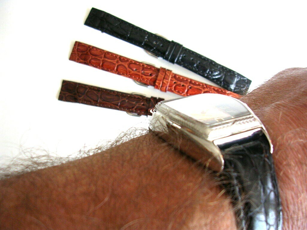 Open End Alligator Calf for Wire bar Lug watches band IW SUISSE 16 17 18 19 20mm