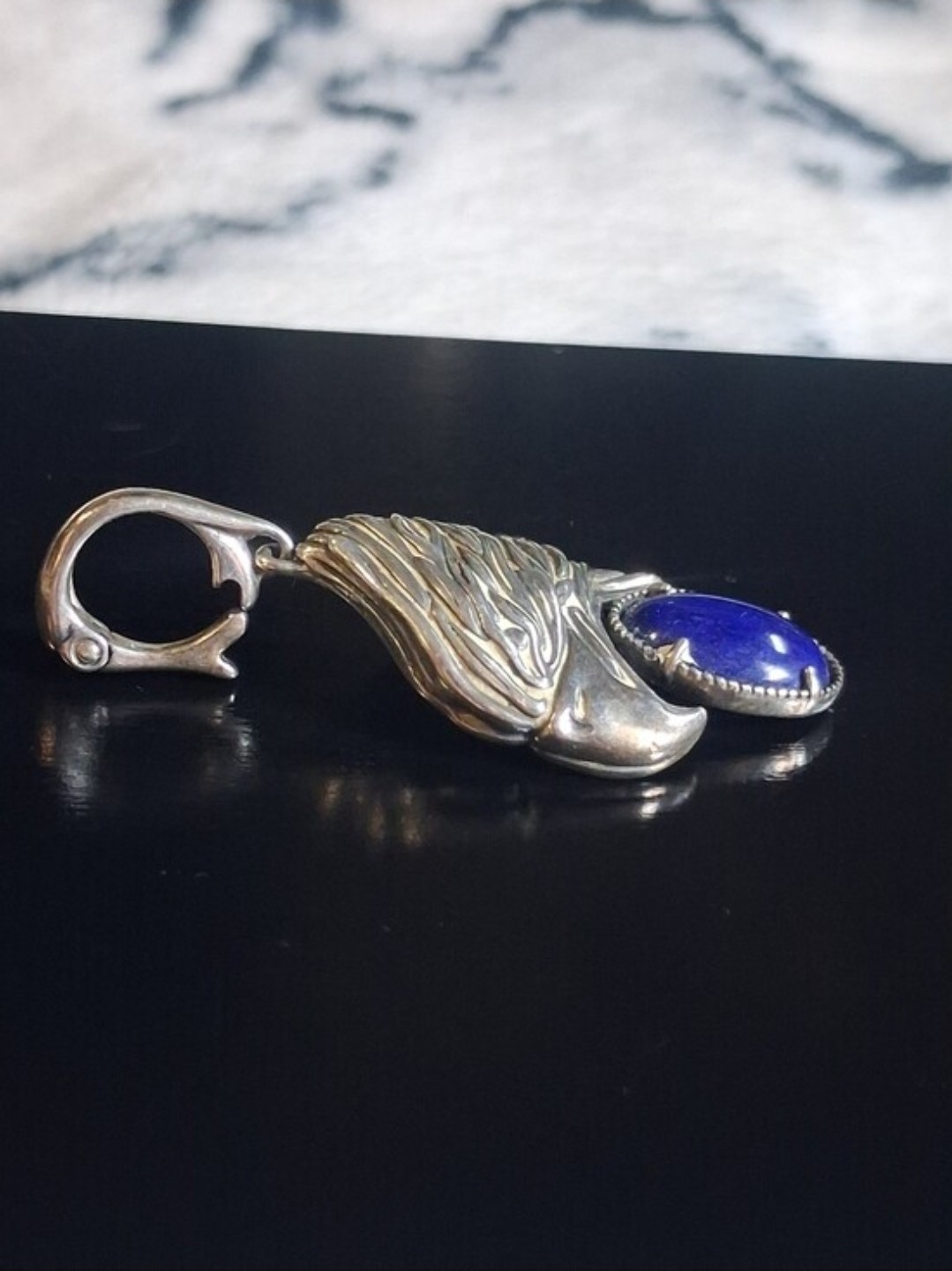 Carolyn Pollack & Fritz Casuse American West Eagle & Lapis Enhancer Pendant