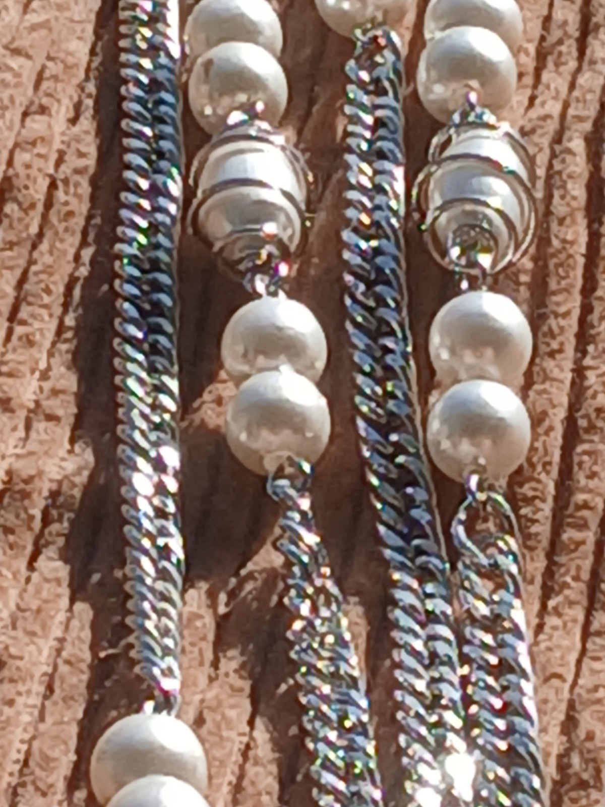 Vintage High Quality Chain Faux Pearl Necklace 24″ Nice