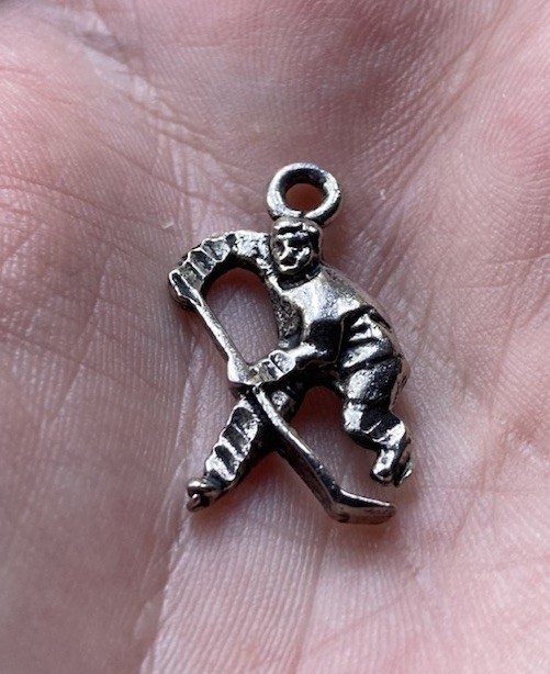 Iridium Metal Hockey Player Pendant 1.89 Grams