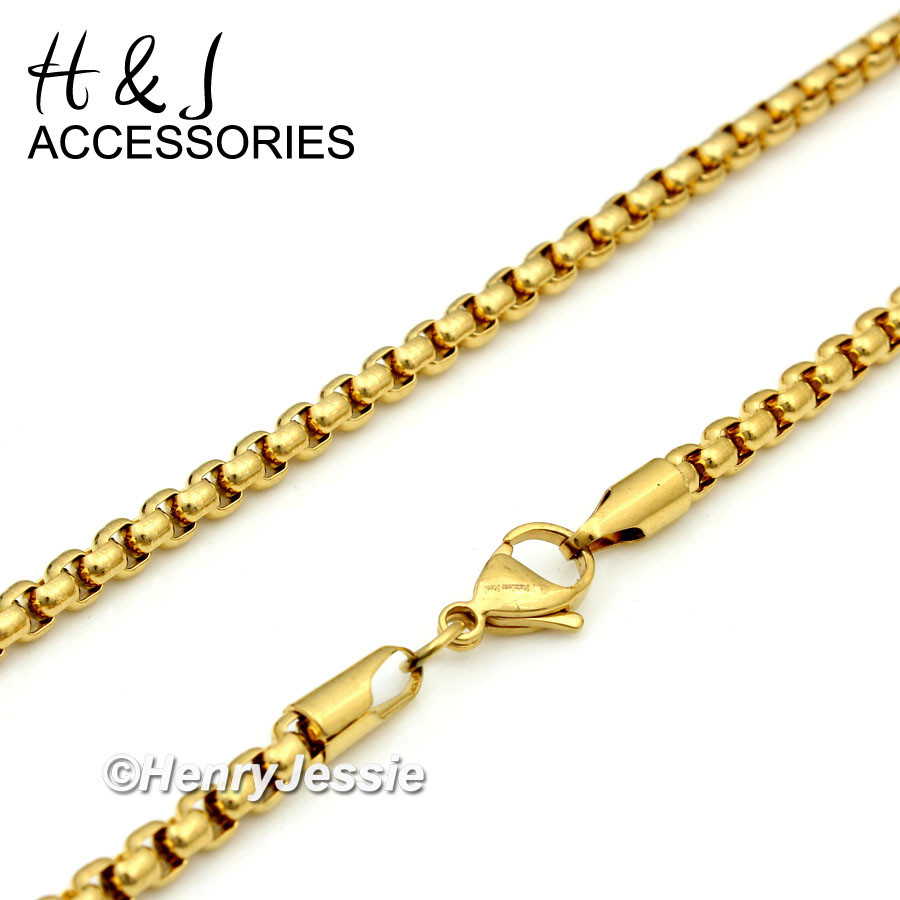 18-36″Stainless Steel 3mm Gold Plated Box Chain Black Onyx Buddha Pendant*AG123