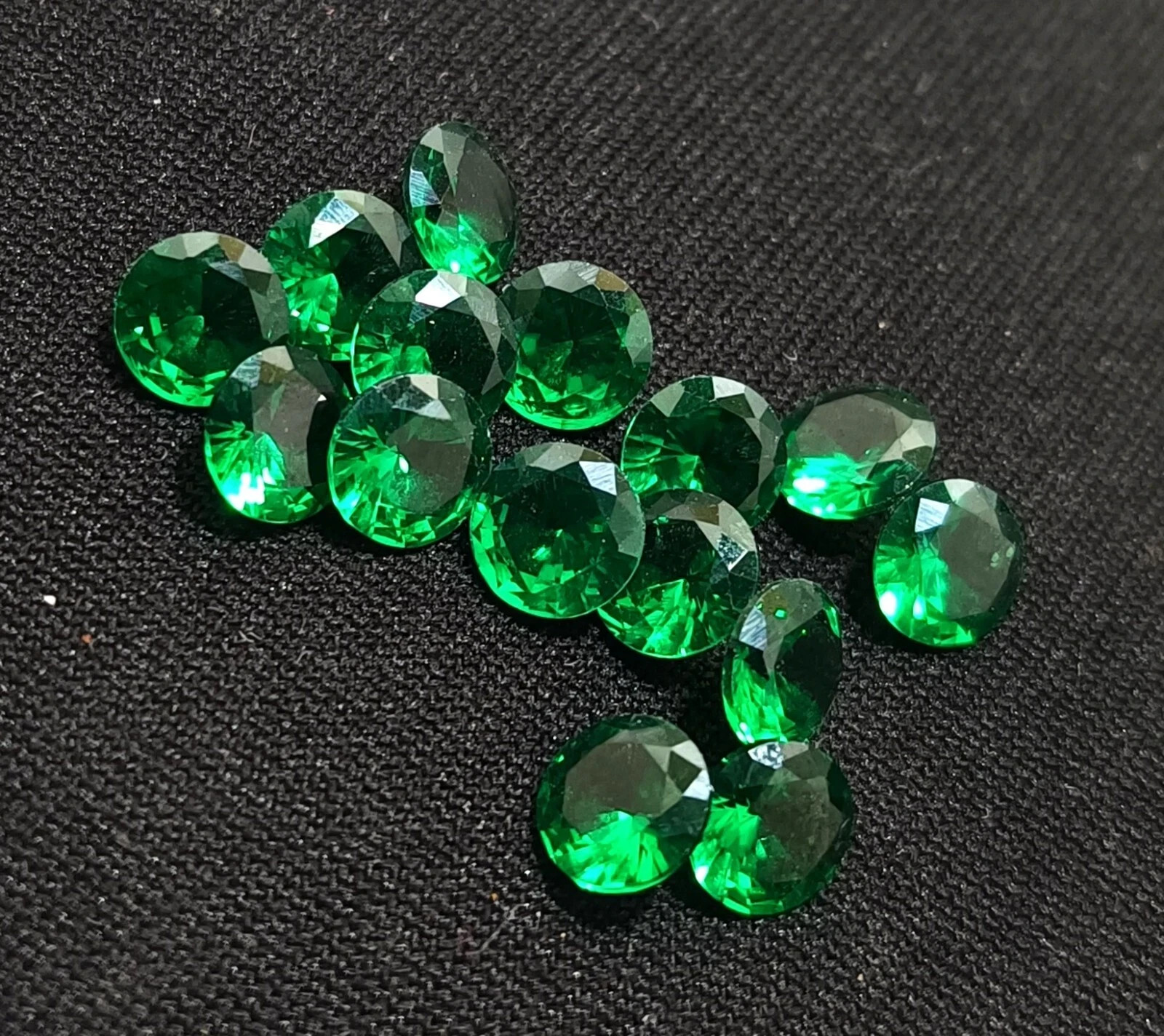 5 mm Natural Colombian Green Emerald Round Loose Certified Gemstones Lot 10 Pcs