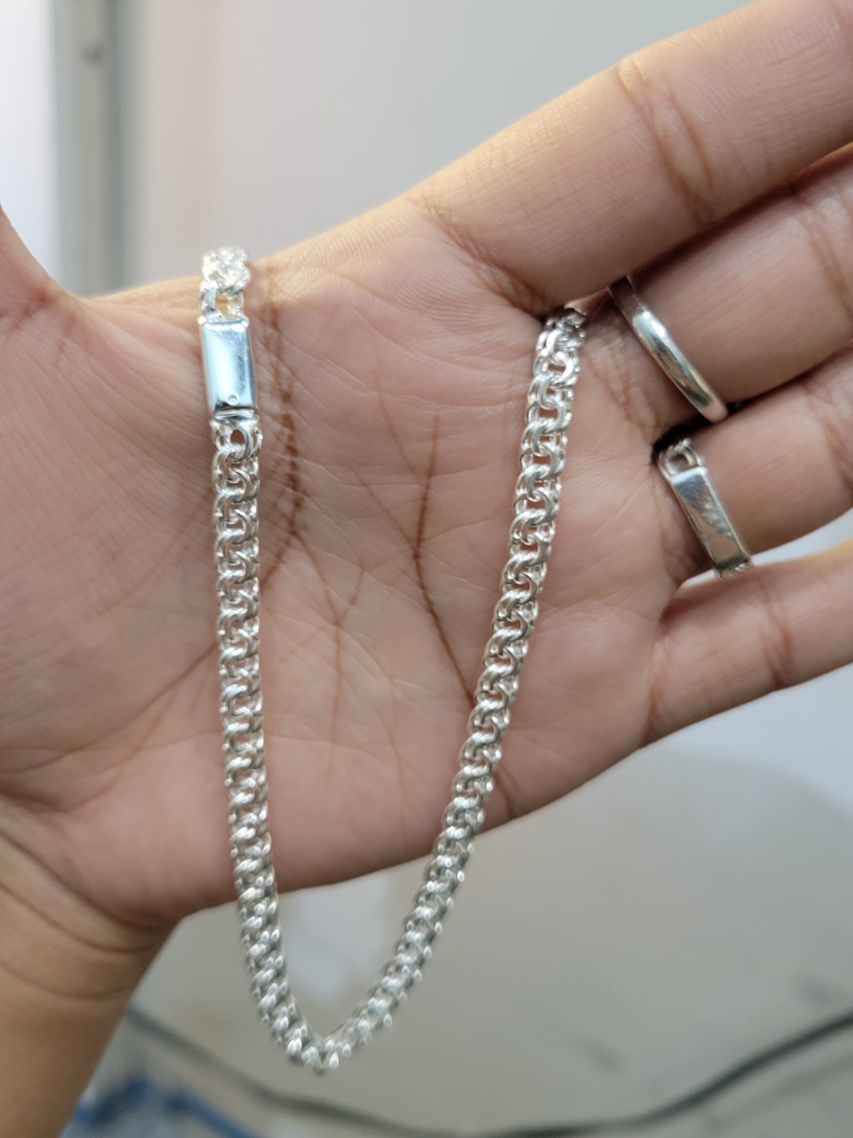 925 sterling silver Chino Link 16″ 5mm Chain Simple Lock 19.5g Solid Cadena