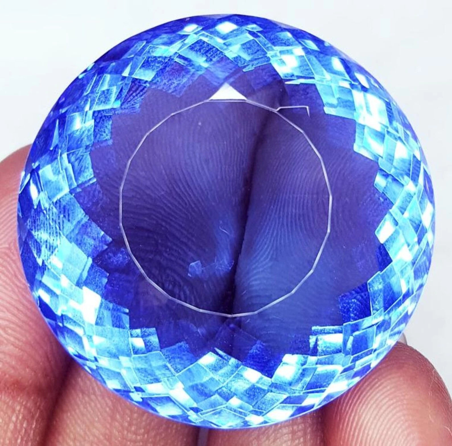 Natural Certified 105 Ct Brazilian Blue Topaz Round Cut Loose Gemstone A+