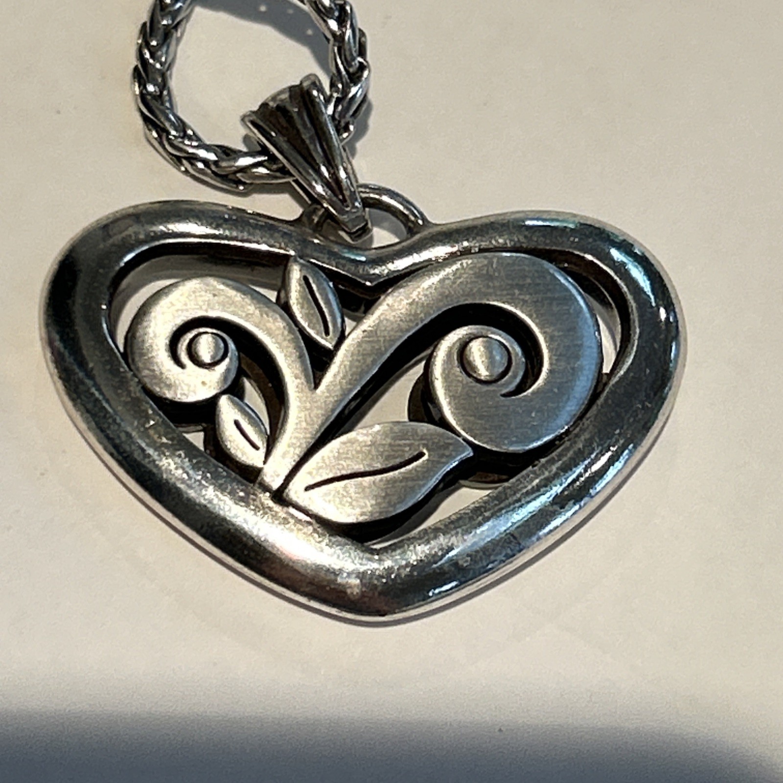 Brighton Silver Heart Necklace with Small Crystals Chain & Gift Box Included