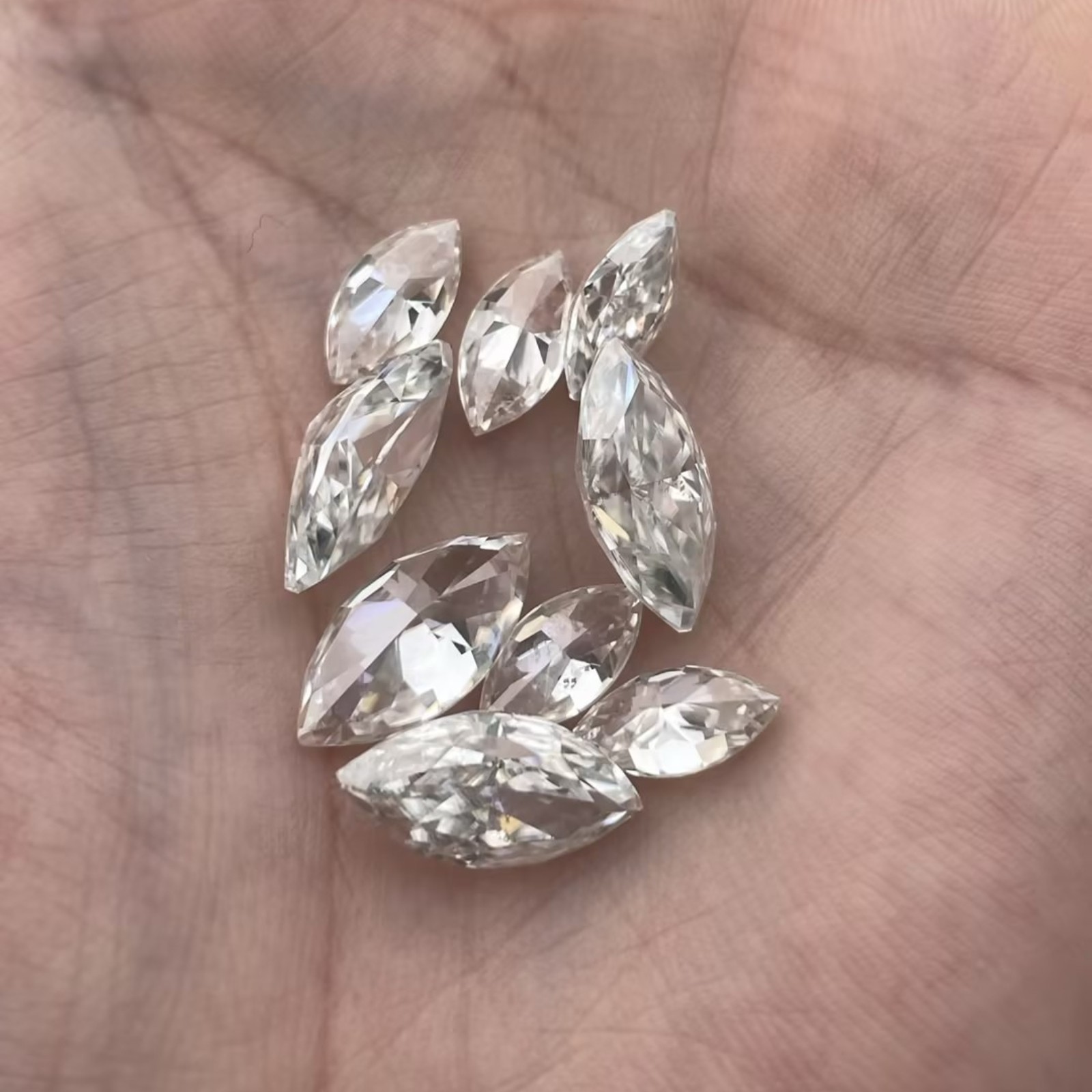 GRA Full Size Marquise 0.1-10ct Loose D Moissanite Vivid blue VVS1 for Jewelry