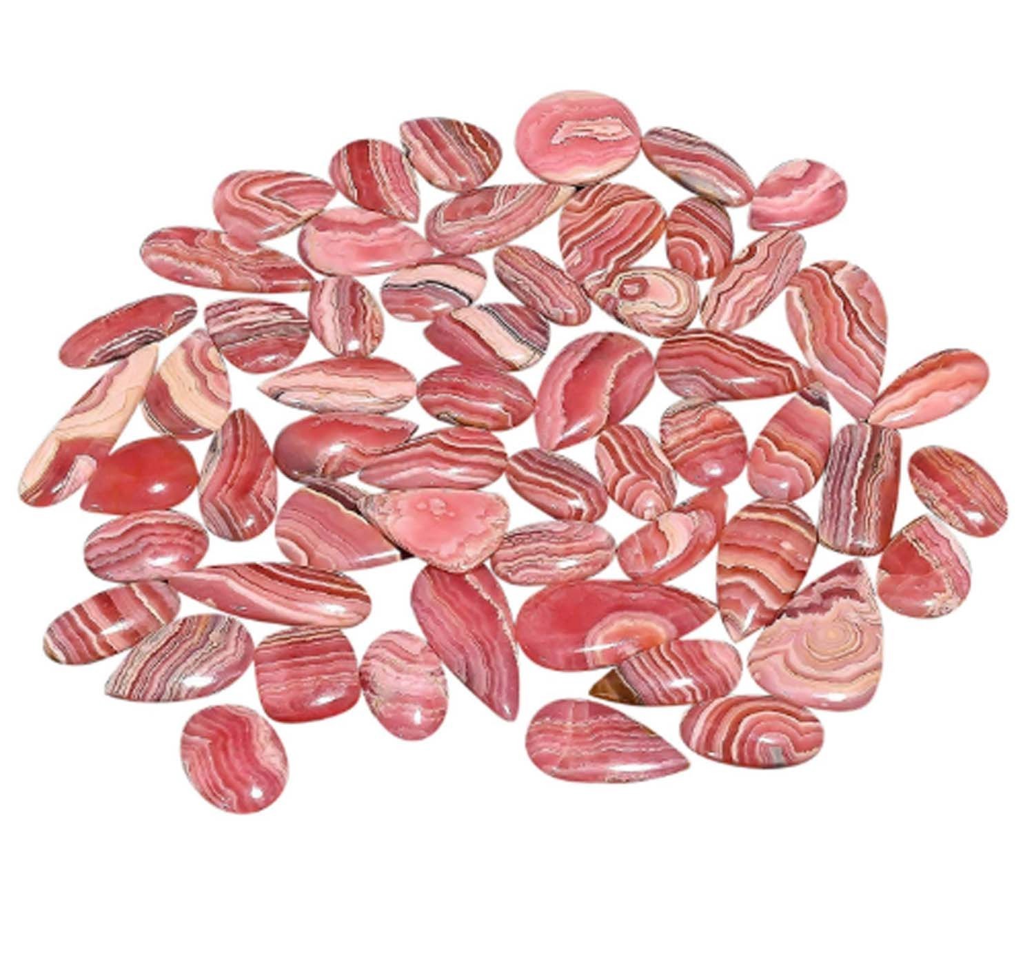 100.00 Carat Natural Rhodochrosite 05 Pcs Lot Mix Shape Cabochon Loose Gemstone