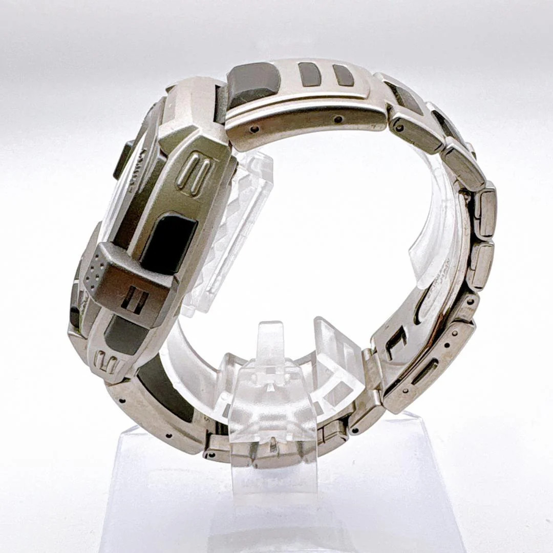 Casio Vivcel Vcl-100 Module 1555 Digital Silver-Toned Watch