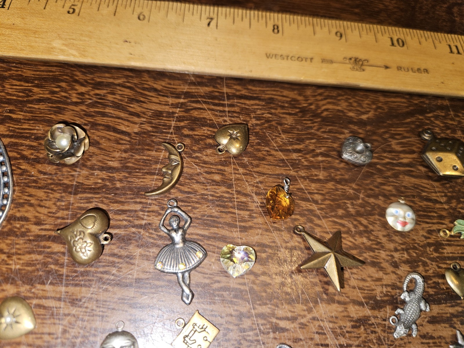 Lot Of 50 Mixed Parts Pcs France Vintage 60s Brass Stampings Findings Jewelry