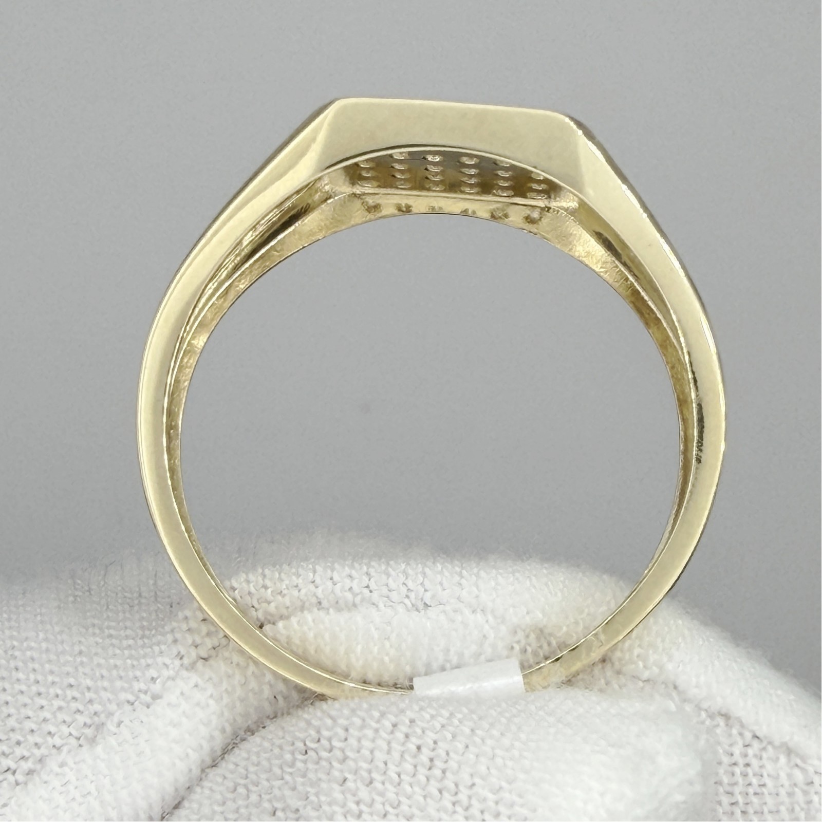 10k Yellow Gold Men Cubic-Zirconia Square Head Ring Jewelry Gift For Him