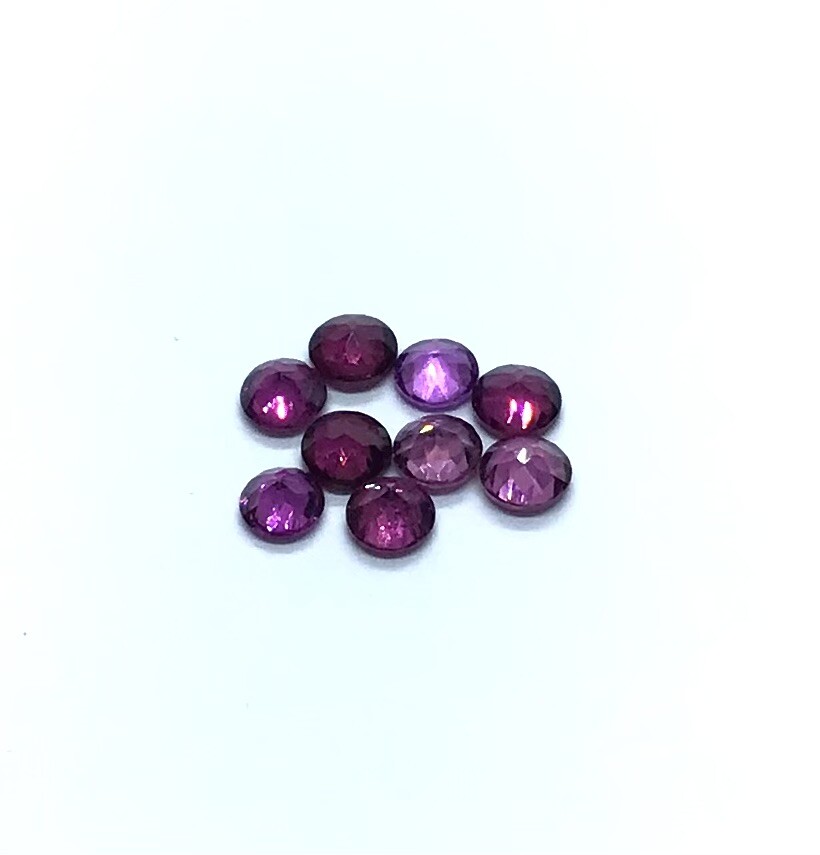 Pink Rodholite Garnet Round Cut Faceted Natural Loose Gemstone Making Jewelry