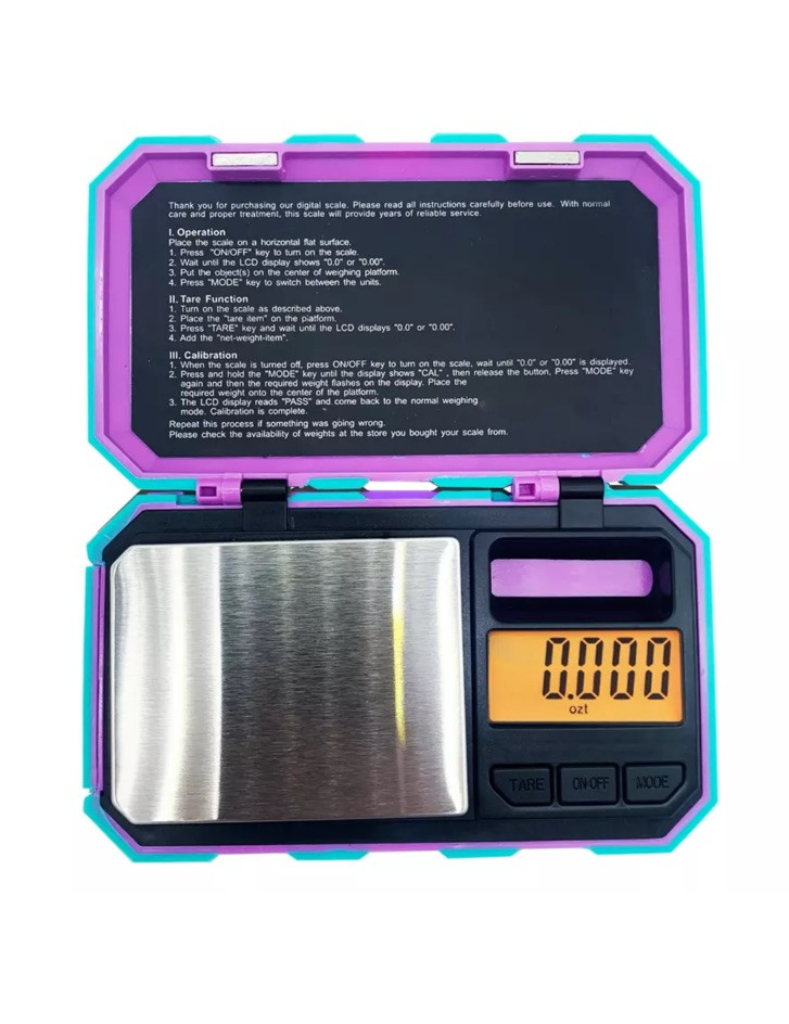 Pink Turquoise Digital Pocket Scale 200g x 0.01g Jewelry Gold Gram Herb Karat