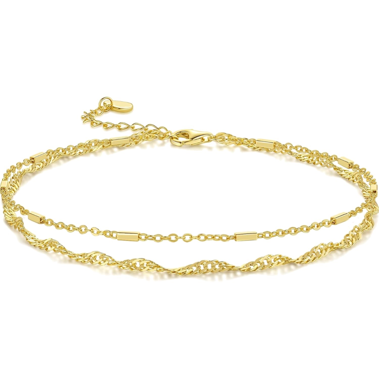 Cissieperal 14K Gold Anklets For Women Ankle Bracelet