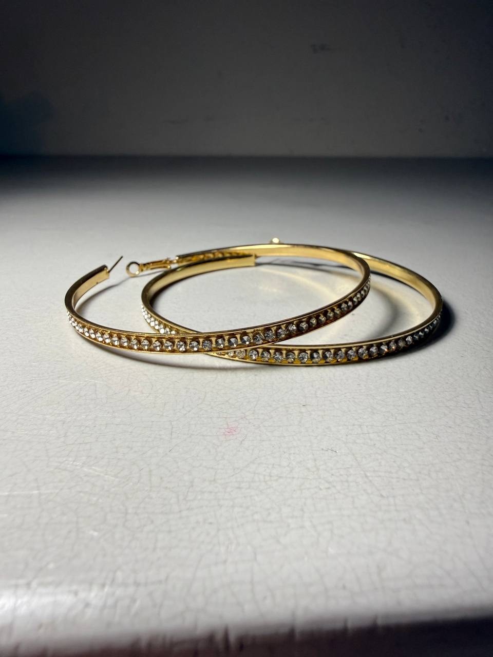 Lot of 3 Pairs Gold Tone Hoop Earrings Stylish Costume Jewelry Pre-Owned Nice!