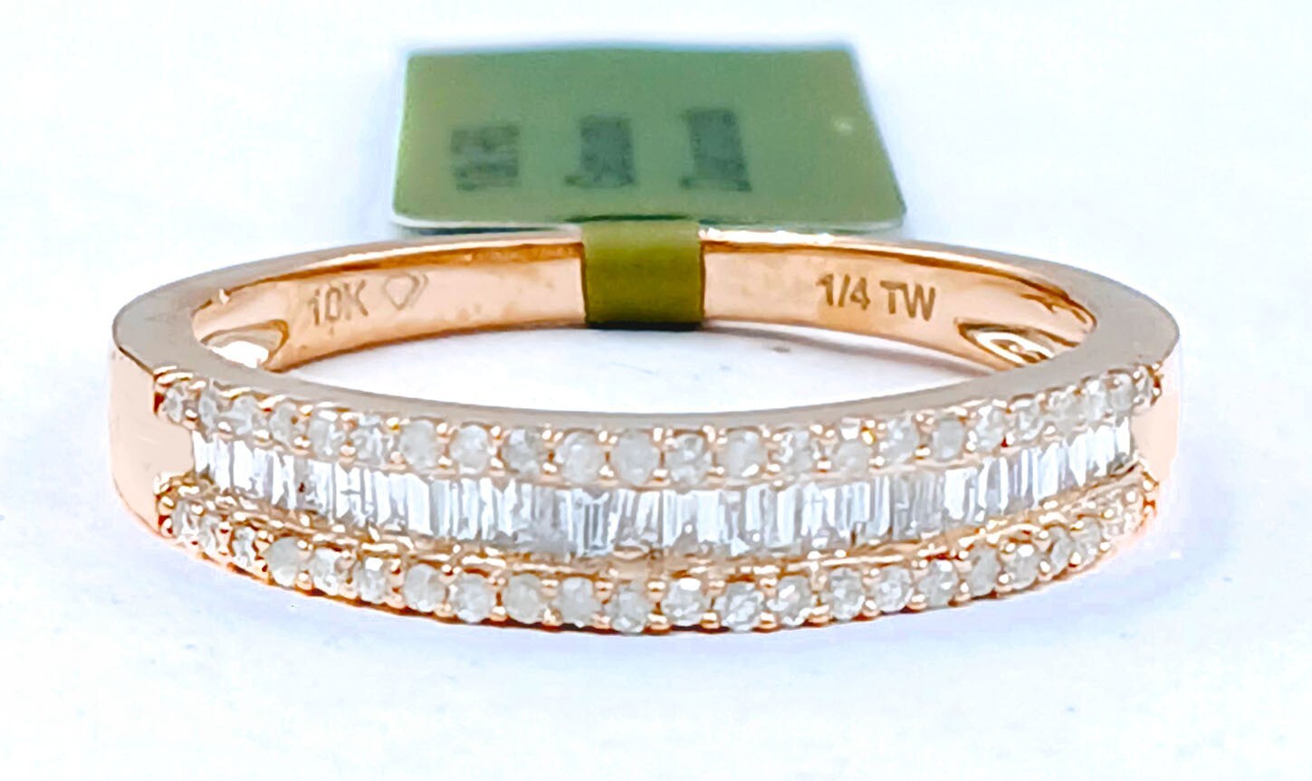 GENUINE 1.08 Cts DIAMOND WEDDING RING 10K SOLID ROSE GOLD -NWT-FREE APPRAISAL