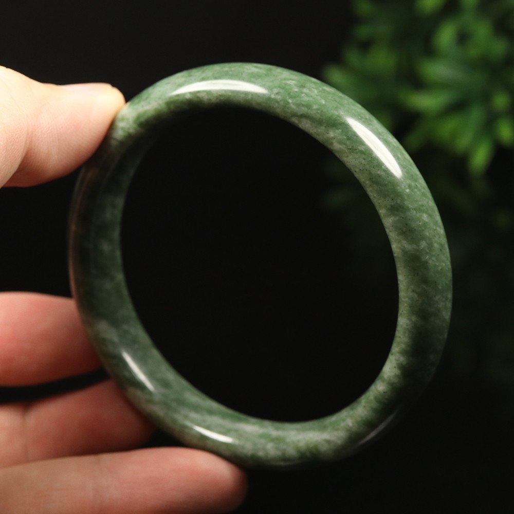 62mm Grade A 100% Natural Green Jade Bangle Bracelet Chinese Guizhou Jade V0888