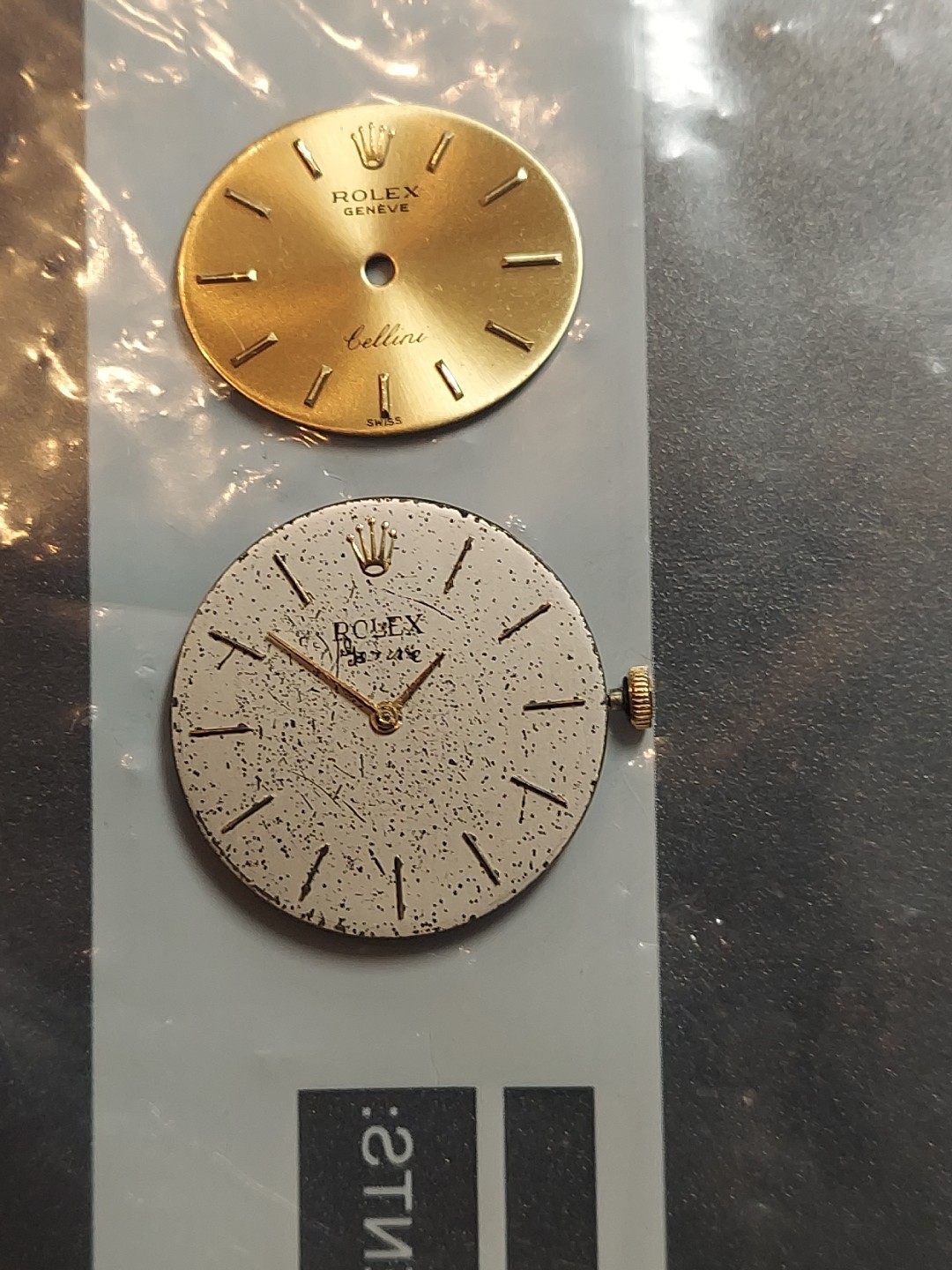Rolex Cellini Cal 1600 Mens W.Movement 18 K Yellow Gold Dial Hands And Crown