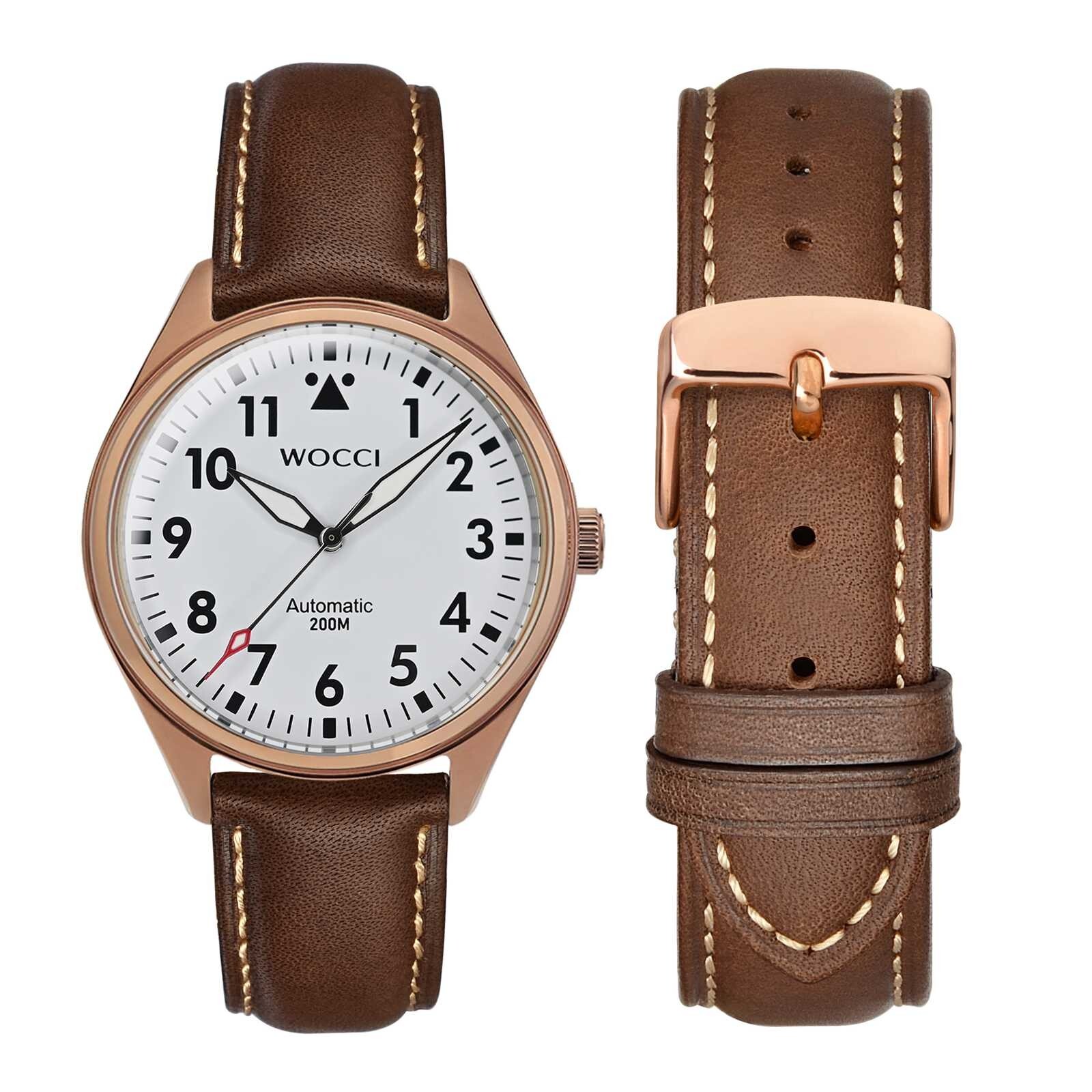 WOCCI Vintage Leather Watch Band 14 15 16 17 18 19 20 21 22 23 24mm Strap