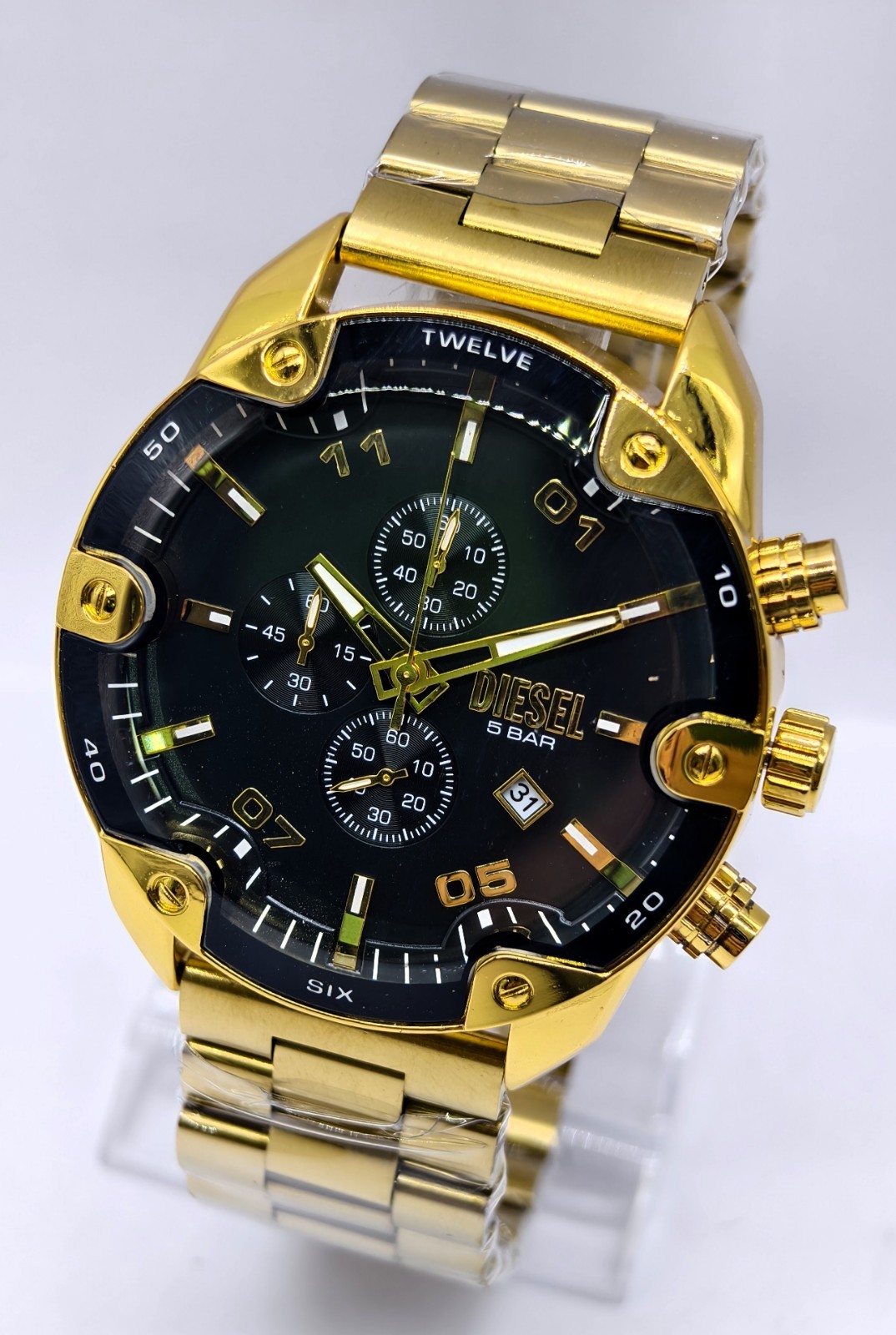Awesome Diesel Spiker ”ONLY THE BRAVE” Chronograph Quartz Men’s Wrist Watch