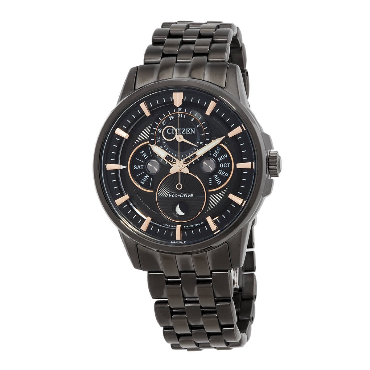 Citizen Calendrier Multifunction Black Dial Black-plated Men’s Watch BU0057-54E