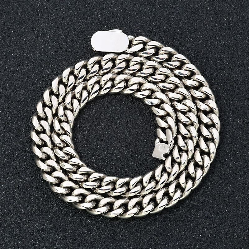 Fashion Mens Cuban Link Chain Stainless Steel Necklace Hip Hop Jewelry for Men