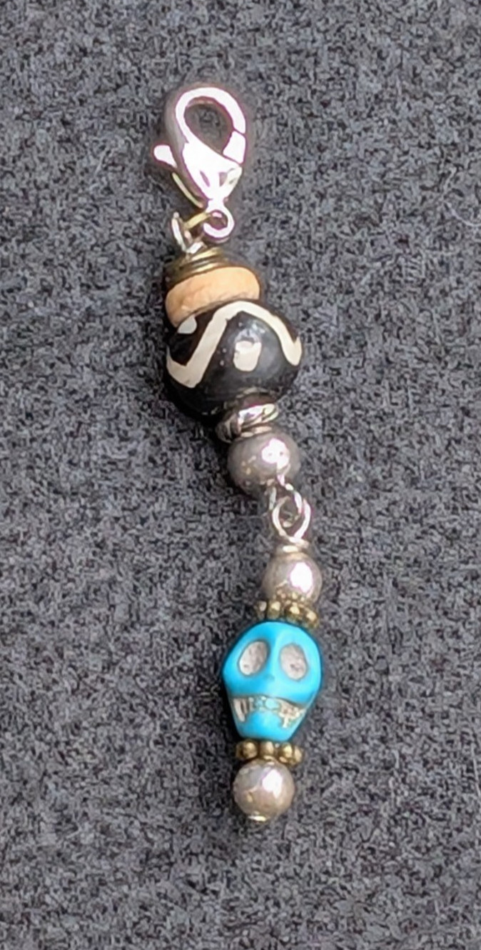 Evil Eye/Sugar Skull Beaded Zipper Pull Charms