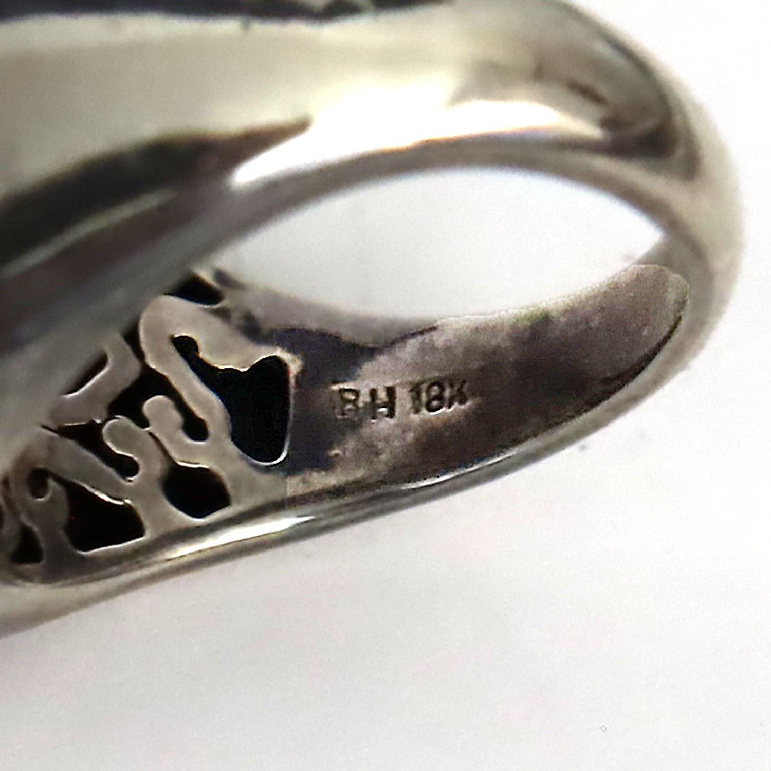 EFFY RING Diamond Sterling 925 Silver 18k Gold Smoky Quartz Balissima size 6