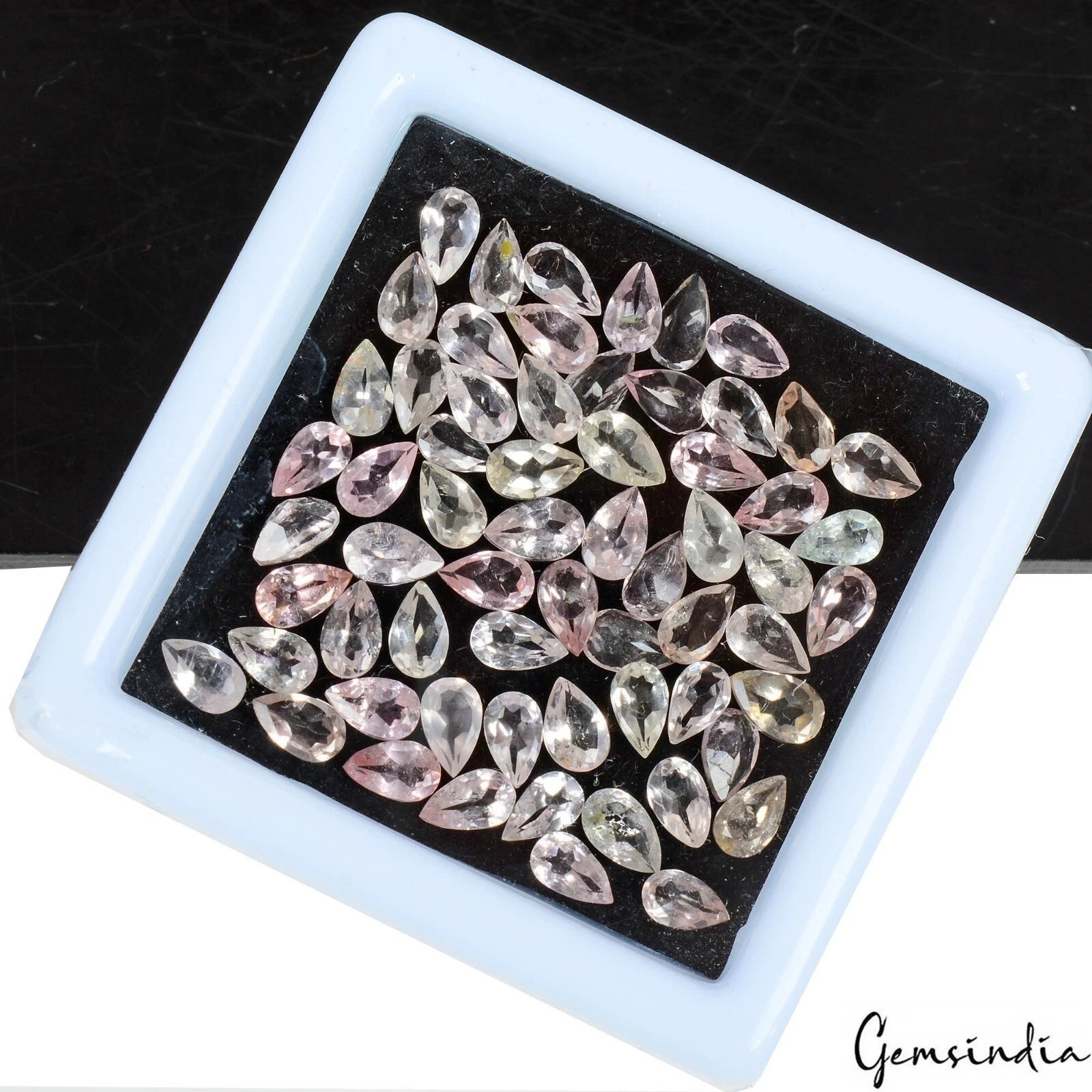 5x3mm Natural Pink Tourmaline Pear Cut Loose Rubellite Gemstones~63 Pcs/11.70 Ct