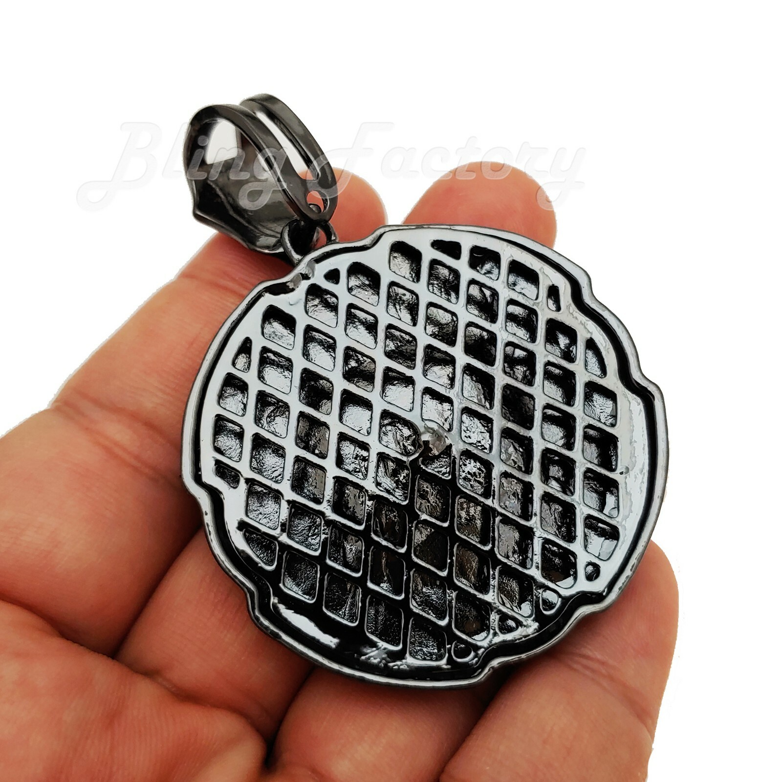 HIP HOP ICED CUBIC ZIRCONIA BLACK HEMATITE PLATED LARGE LAST SUPPER ICY PENDANT