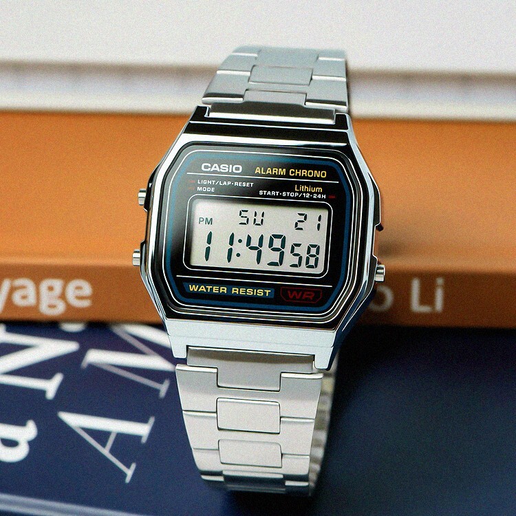 CASIO sports digital watch Unisex SILVER Original New A-158WA-1DF