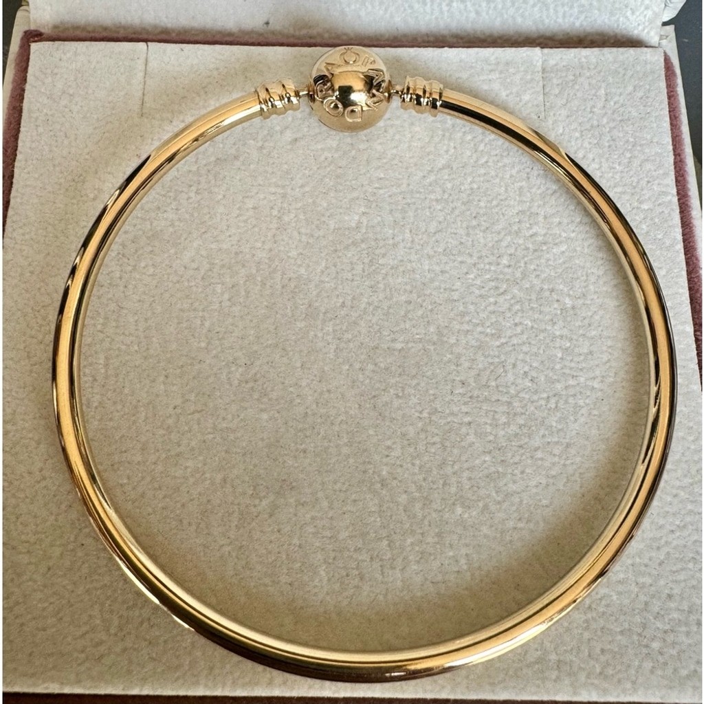 NEW❗️100% Authentic Pandora 14K Solid Gold Bangle Bracelet 6.7 Inches