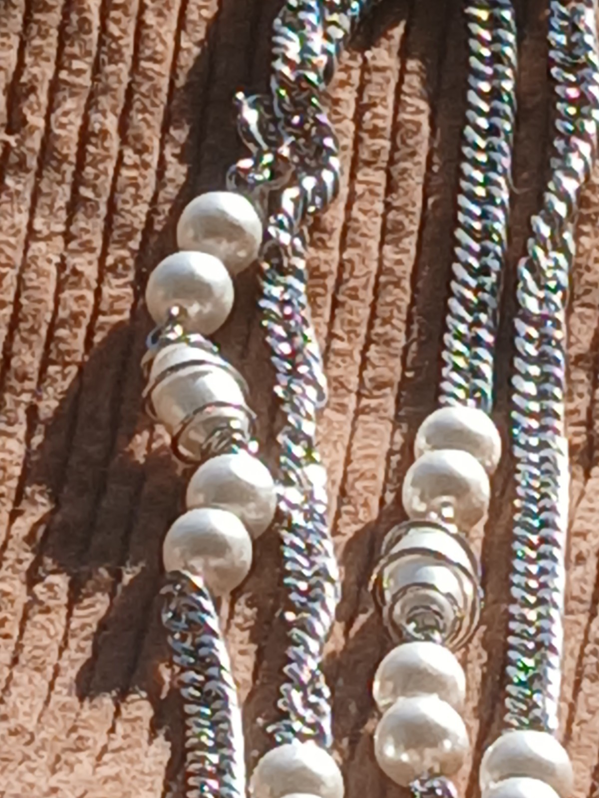 Vintage High Quality Chain Faux Pearl Necklace 24″ Nice