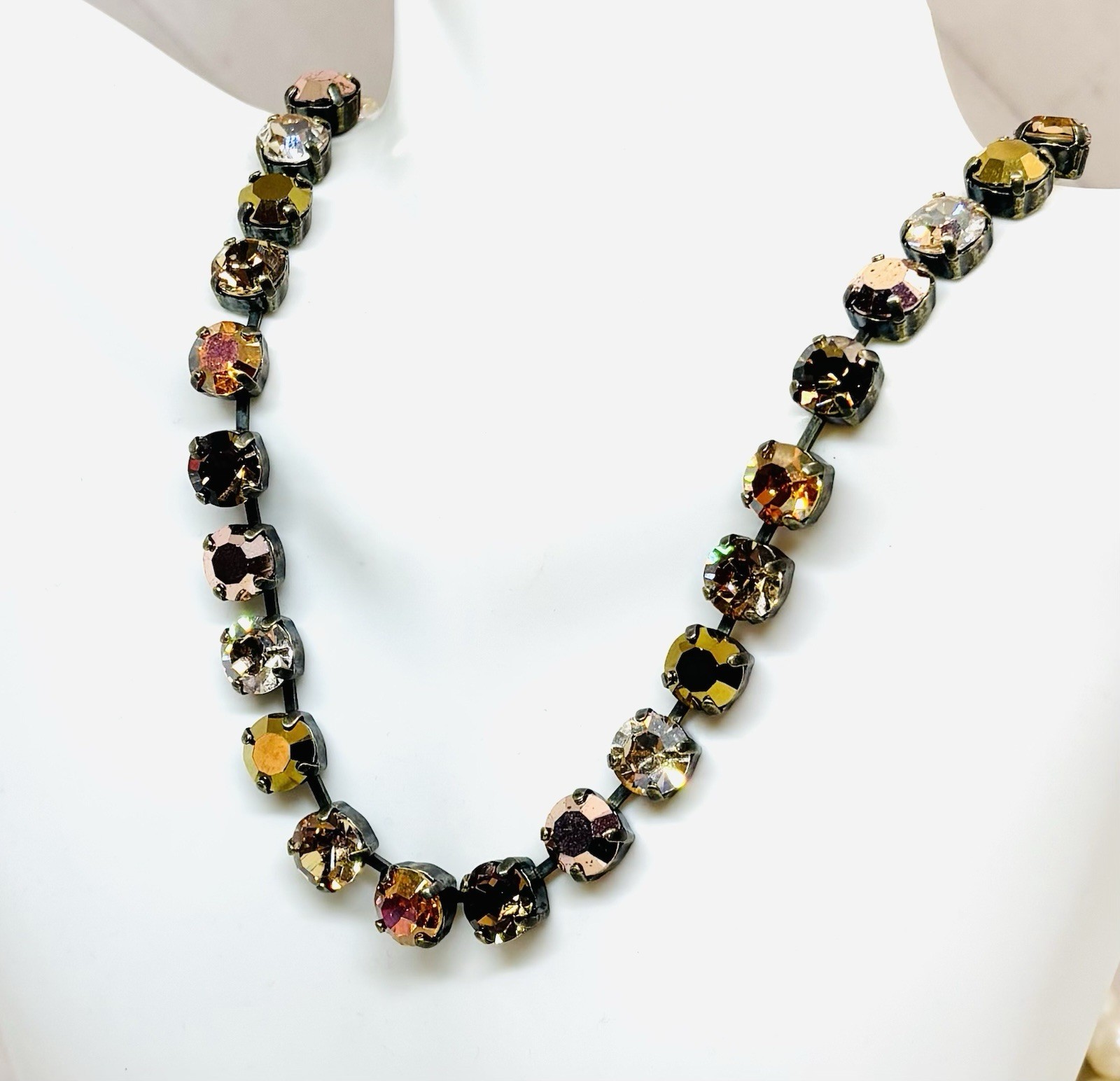 8mm Brass Plated Chili Pepper Orange Cup Chain Autumn Tennis Necklace