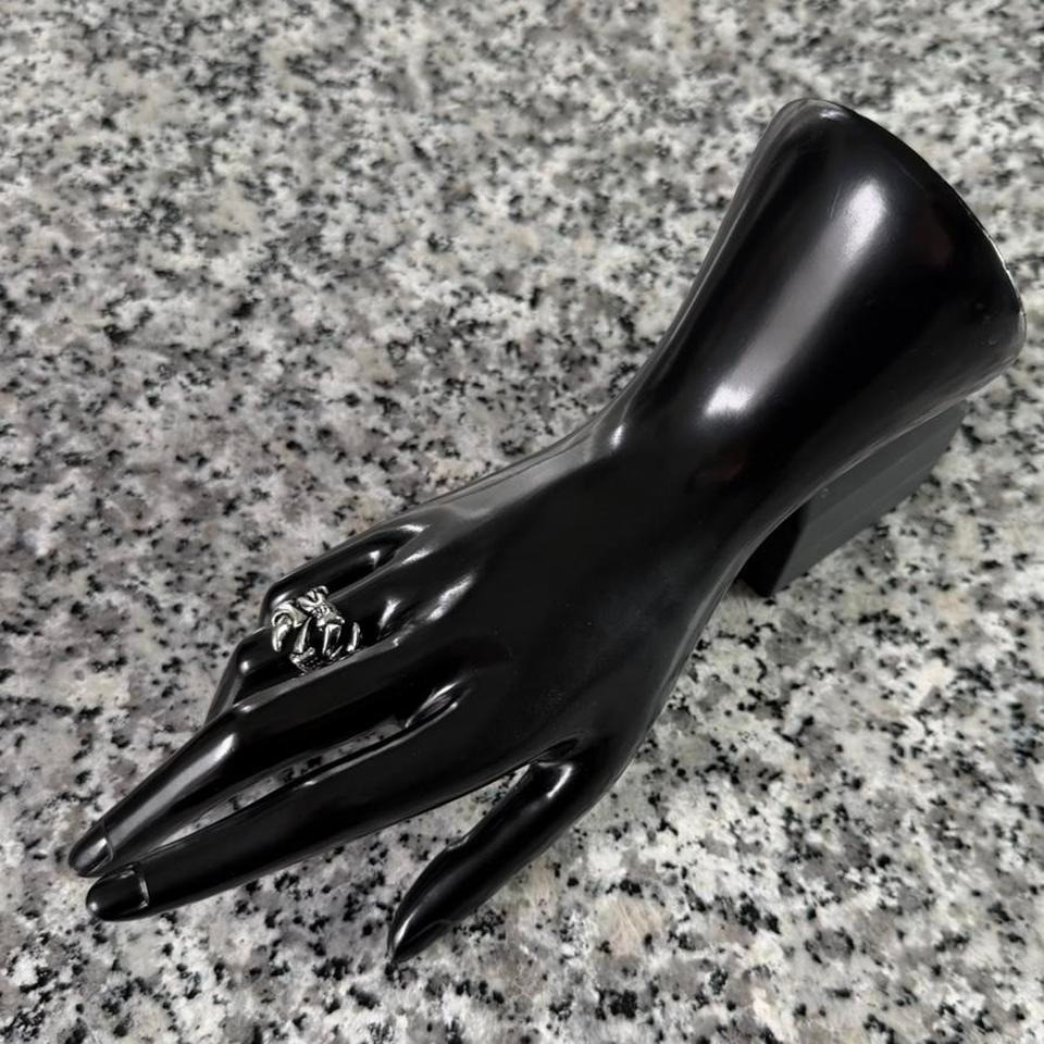 Silver Chrome Steel Y2k Claw Goth Emo Ring Brand New