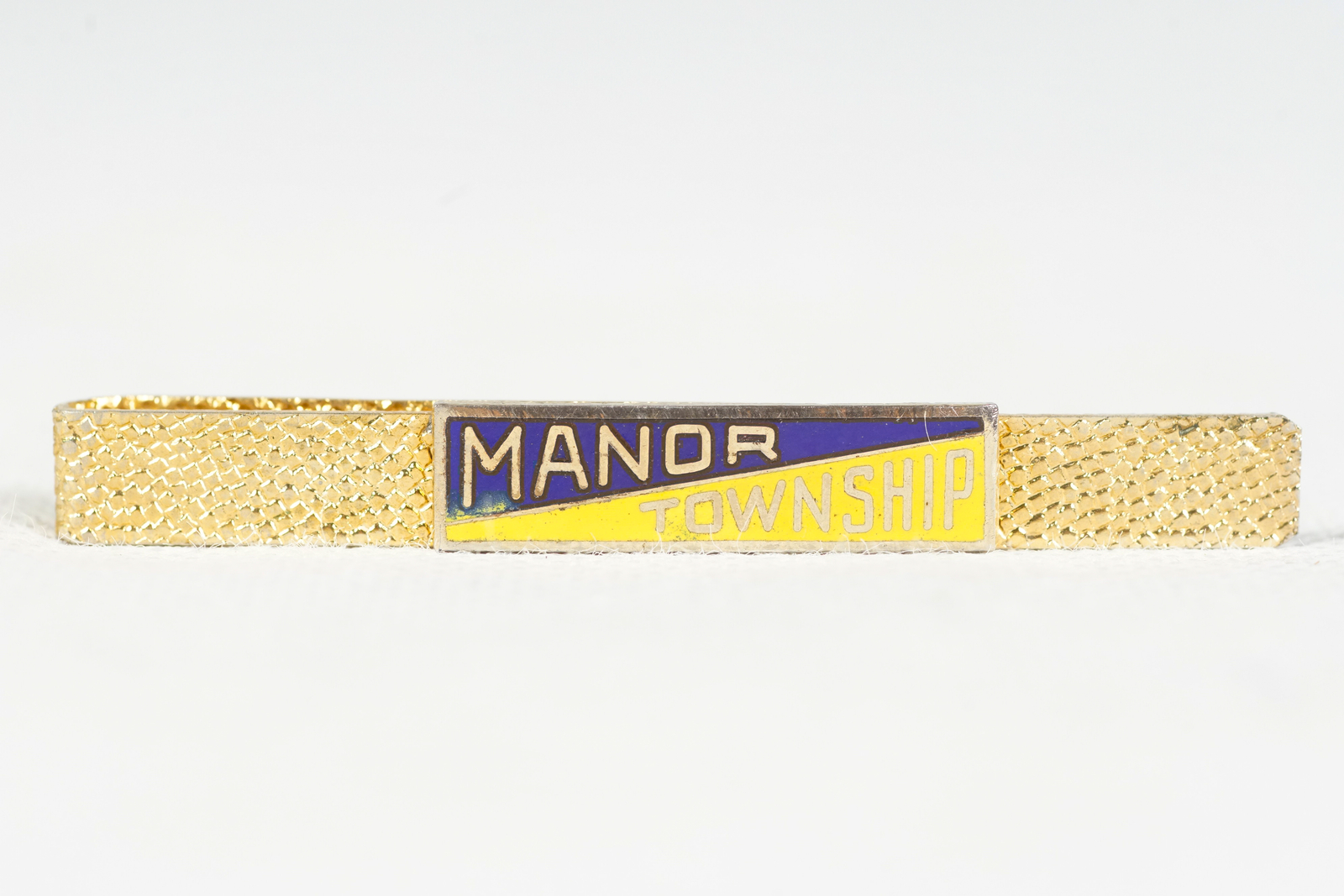 Manor Township Pennsylvania Mid-Century Textured Tie Bar Clip, The Kinney Co