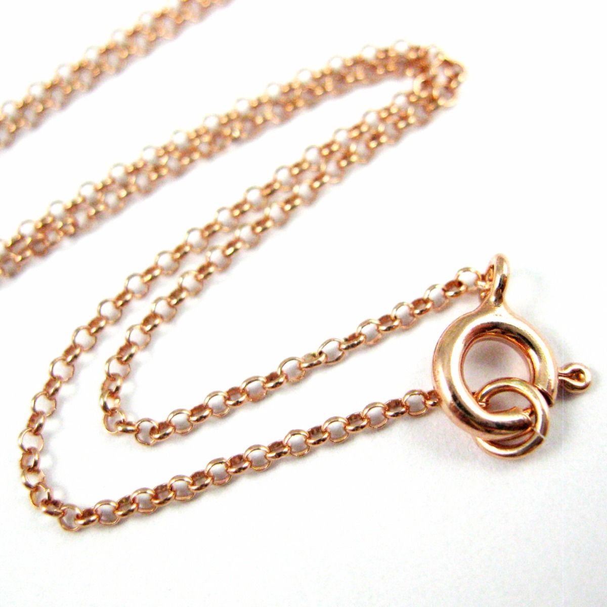 Rose Gold plated Sterling Silver Necklace, Bracelet, Anklet-1mm Rolo Chain-7-36″