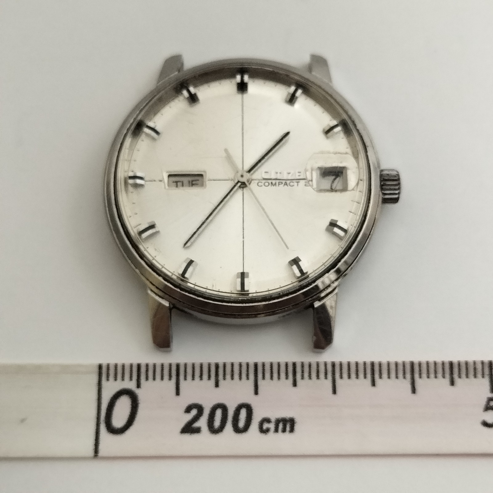 Lot of 2 Vintage Citizen Automatic Watches Auto Dater Uni Compact 21 For Parts