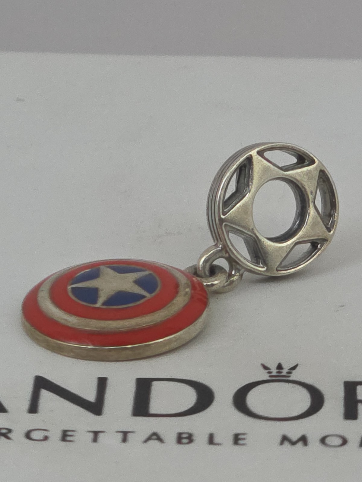 Authentic Pandora Marvel The Avengers Captain American Shield Charm #790780C01