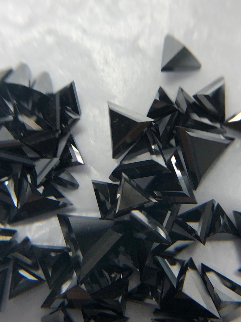 Natural Triangle Shape Black Diamonds Lot Loose Melee Stones for Jewelry Making