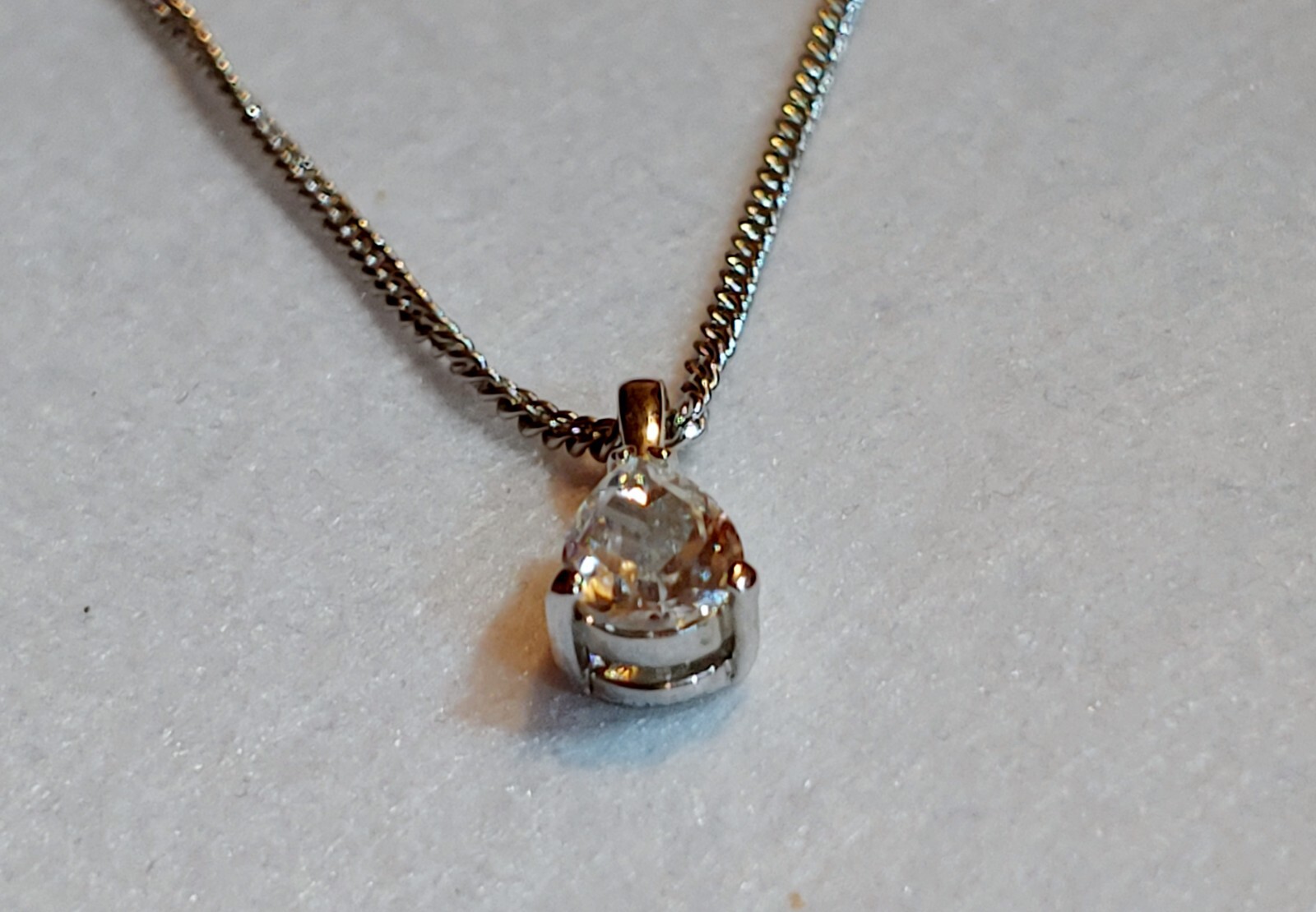 D’Orlan – Necklace / 1/2 in Long Pendant with Swarovski Crystal – 15 in Chain